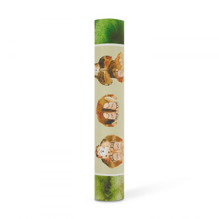 yoga mat rolled with Bigfoot drawing