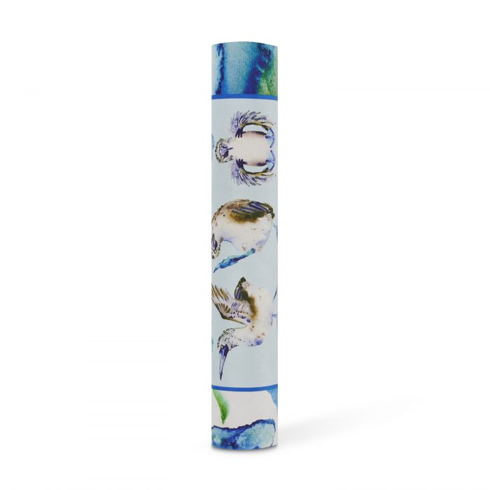 Blue Footed Booby design on yoga mat rolled